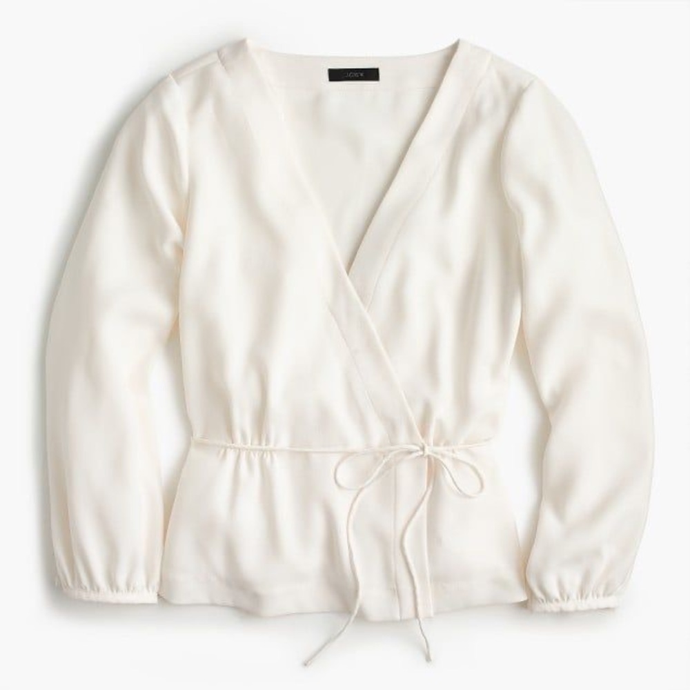J. Crew Faux Wrap Crepe Top sz 10T